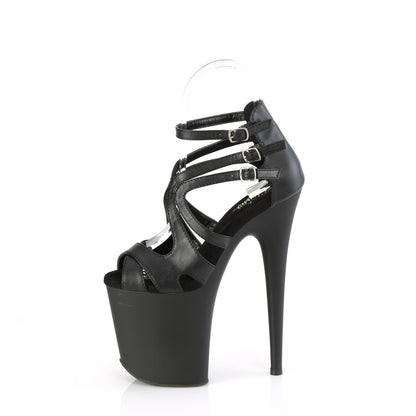 Pleaser   FLAMINGO-877 Blk Faux Leather/Blk Matte