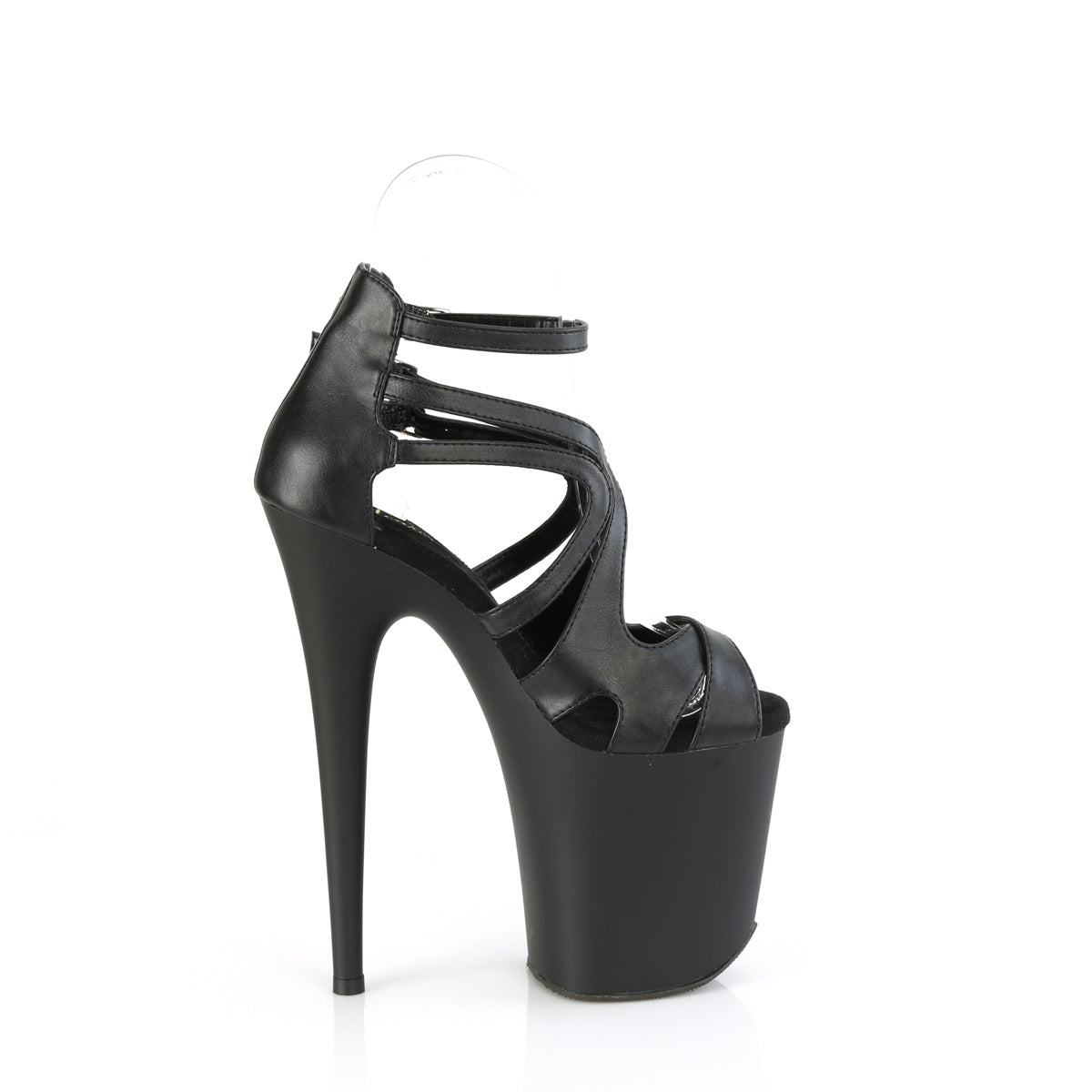 Pleaser   FLAMINGO-877 Blk Faux Leather/Blk Matte