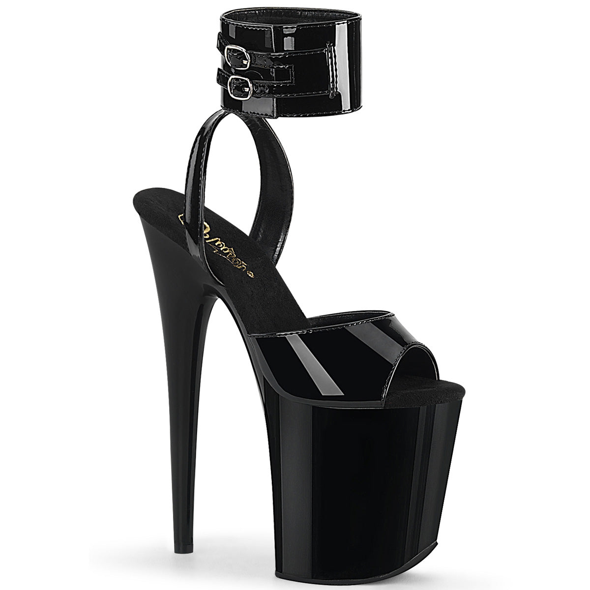 Pleaser Sandales pour femmes FLAMINGO-891 BLK PAT / BLK