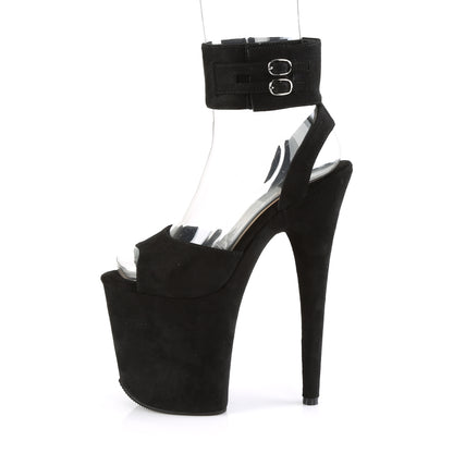 Pleaser Sandales pour femmes FLAMINGO-891 BLK FAUX SUDE / BLK FAUX SUDE