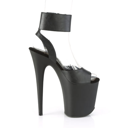 Pleaser Sandales pour femmes FLAMINGO-891 BLK FAUX CUIR / BLK MATTE