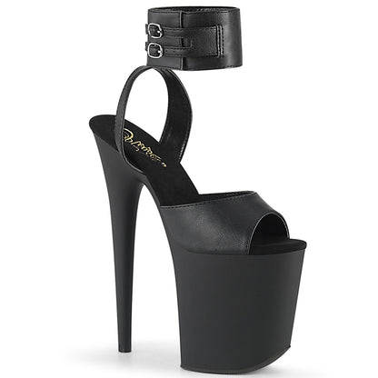 Pleaser Sandales pour femmes FLAMINGO-891 BLK FAUX CUIR / BLK MATTE