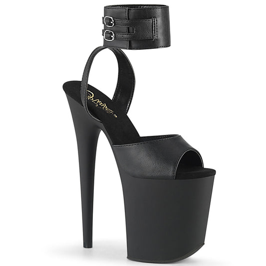 Pleaser Sandales pour femmes FLAMINGO-891 BLK FAUX CUIR / BLK MATTE