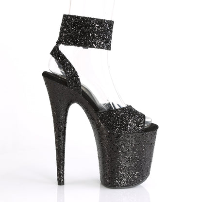 Pleaser Sandales pour femmes FLAMINGO-891LG BLK GLITTER / BLK GLITTER