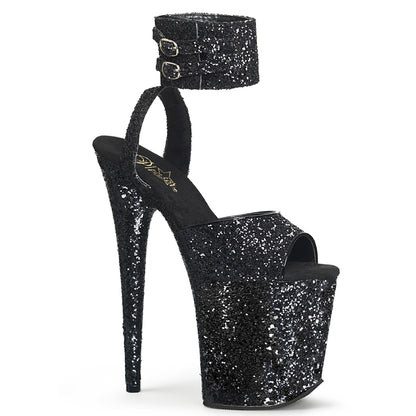 Pleaser Sandales pour femmes FLAMINGO-891LG BLK GLITTER / BLK GLITTER