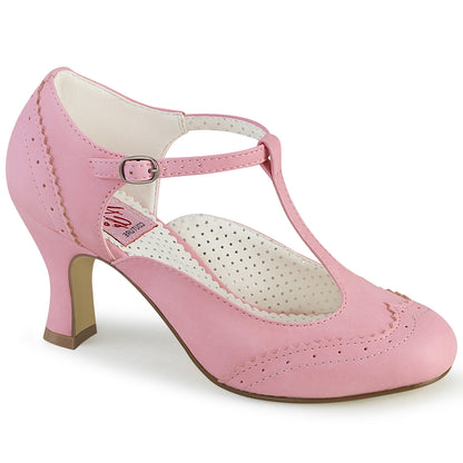 Pin Up Couture Pompes pour femmes FLAPPER-26 B. FAUX cuir rose
