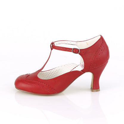 Pin Up Couture Pompes pour femmes FLAPPER-26 Cuir rouge rouge