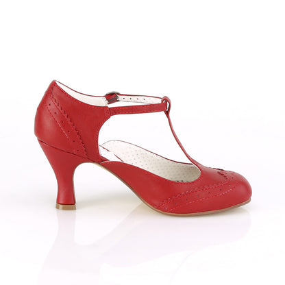 Pin Up Couture Pompes pour femmes FLAPPER-26 Cuir rouge rouge