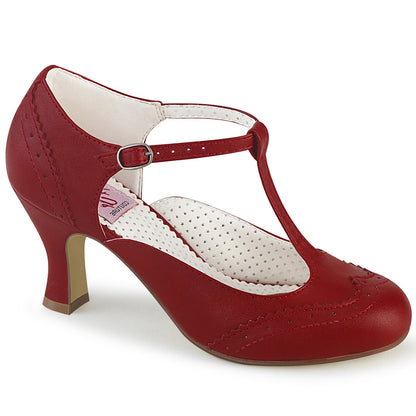 Pin Up Couture Pompes pour femmes FLAPPER-26 Cuir rouge rouge