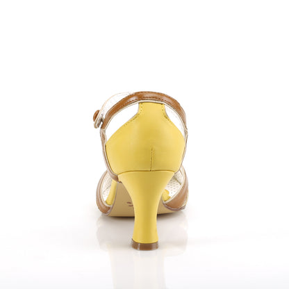 Pin Up Couture Pompes pour femmes FLAPPER-27 cuir faux-bronzage jaune