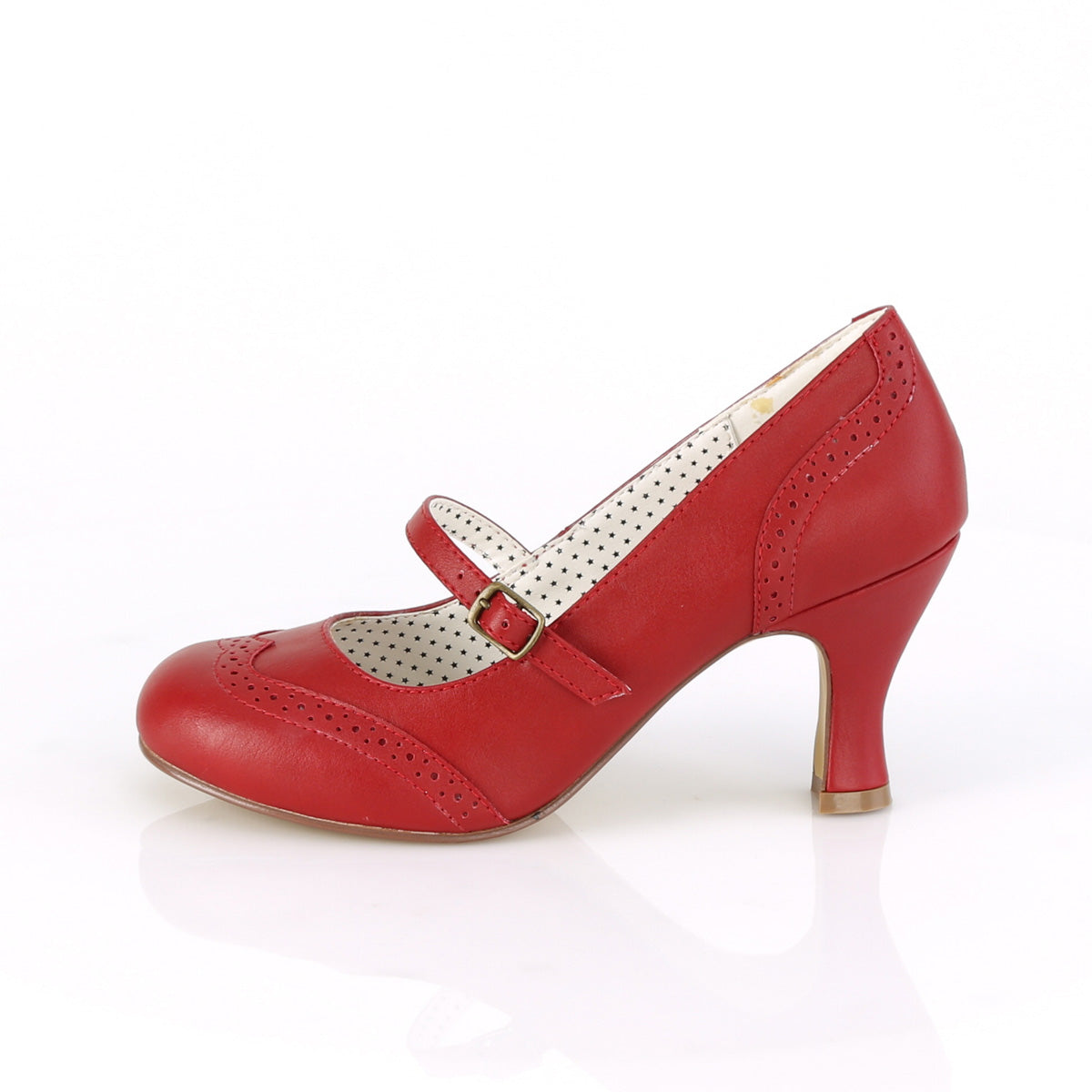 Pin Up Couture Womens Pumps FLAPPER-32 Red Faux Leather