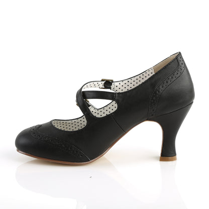 Pin Up Couture Pompes pour femmes FLAPPER-35 Blk Faux Cuir