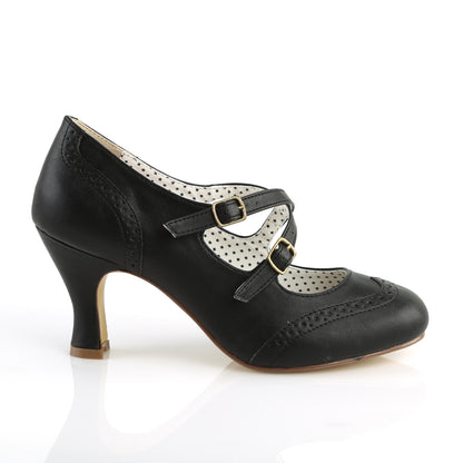 Pin Up Couture Pompes pour femmes FLAPPER-35 Blk Faux Cuir