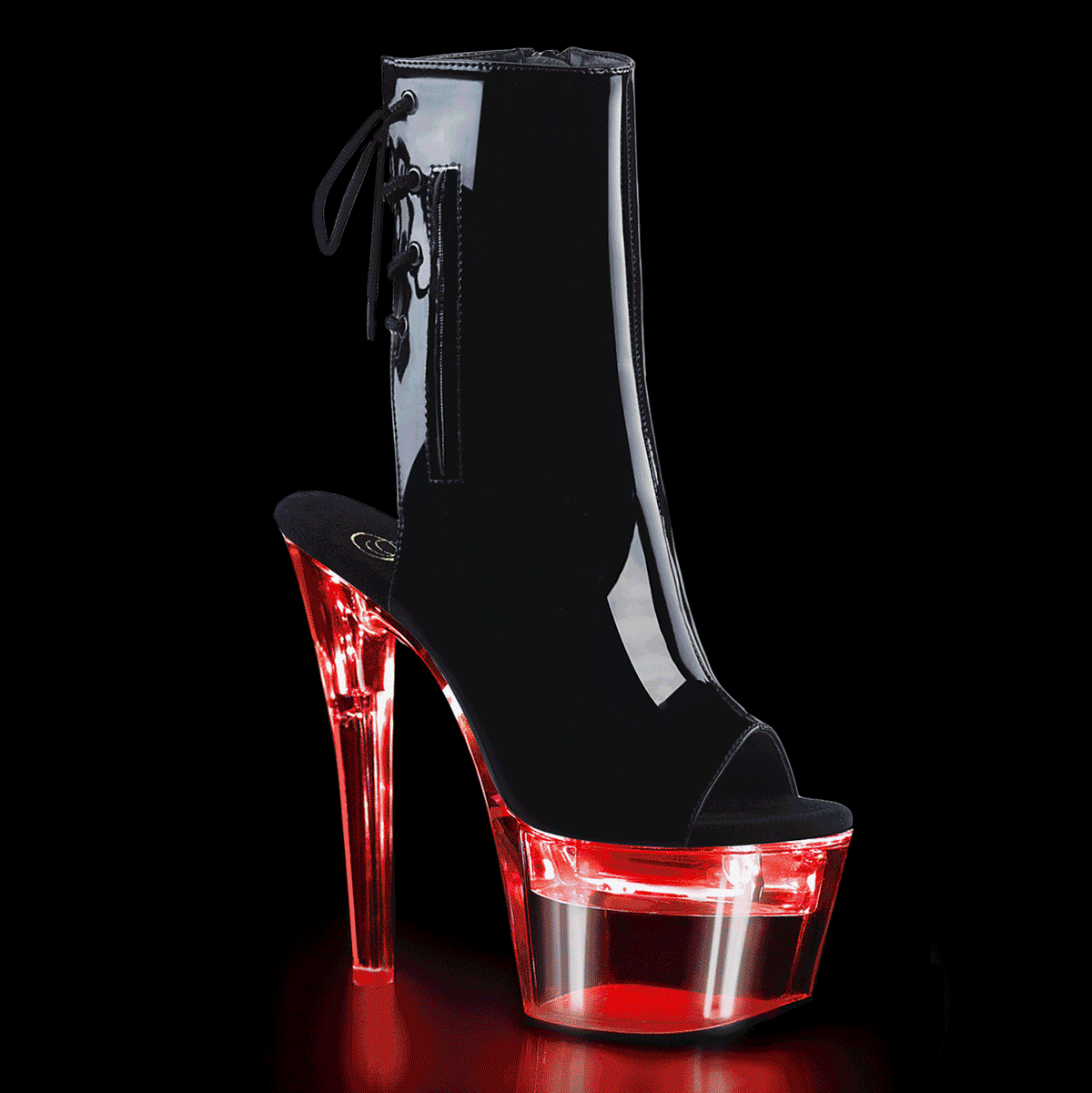 Pleaser Bottines pour femmes FLASHDANCE-1018-7 BLK PAT / CLR