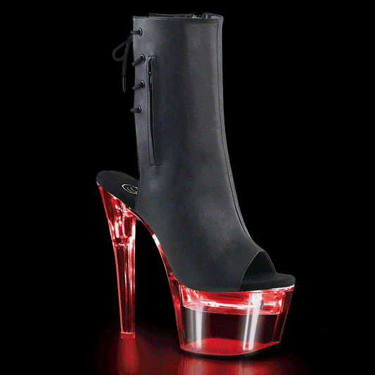 Pleaser Bottines pour femmes FLASHDANCE-1018-7 Blk Faux Cuir / CLR