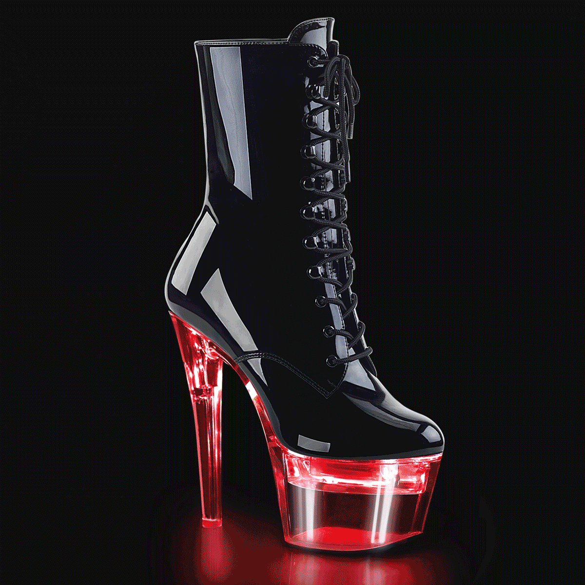 Pleaser Bottines pour femmes FLASHDANCE-1020-7 BLK PAT / CLR