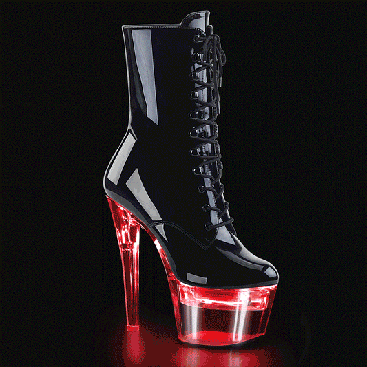 Pleaser Bottines pour femmes FLASHDANCE-1020-7 BLK PAT / CLR