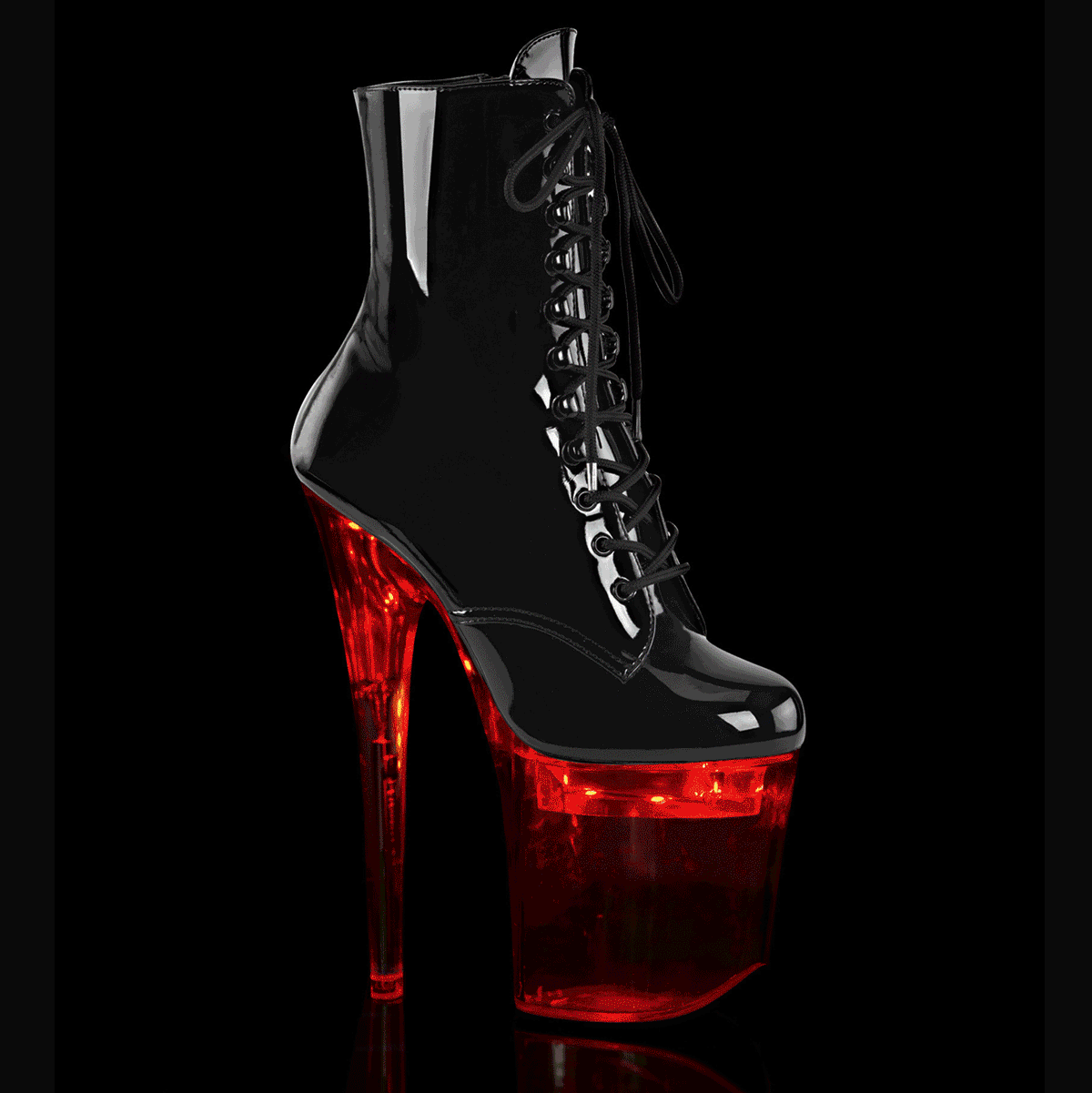 Pleaser Bottines pour femmes FLASHDANCE-1020-8 BLK PAT / CLR