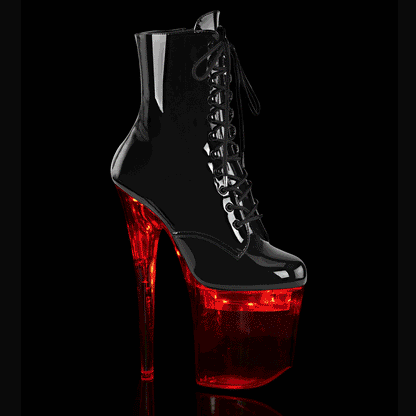 Pleaser Bottines pour femmes FLASHDANCE-1020-8 BLK PAT / CLR