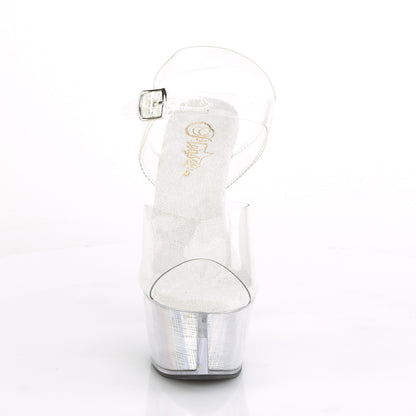 Pleaser Sandales pour femmes FLASHDANCE-608CH CLR / Hologramme SLV