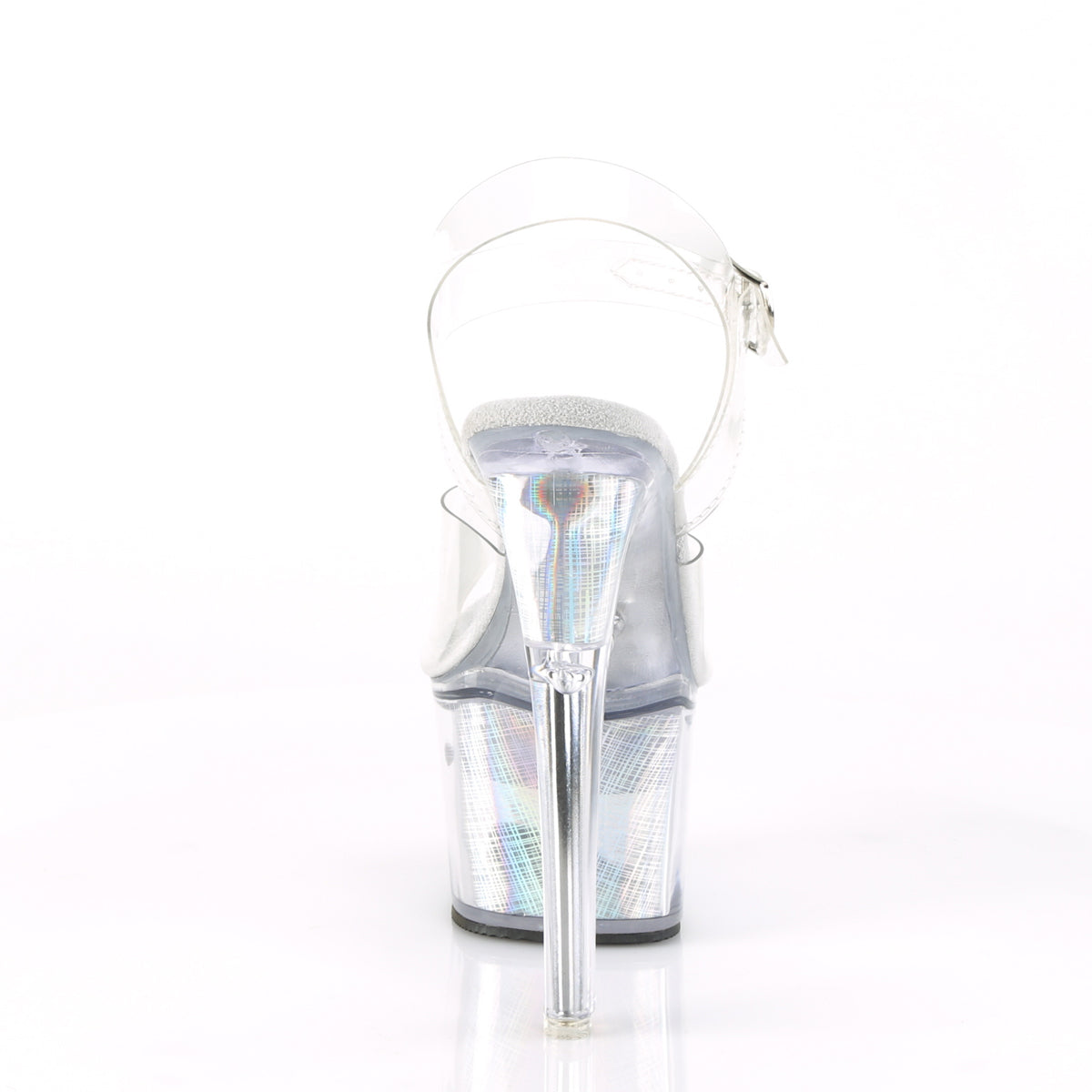 Pleaser Sandales pour femmes FLASHDANCE-708CH CLR / Hologramme SLV
