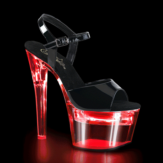 Pleaser Sandales pour femmes FLASHDANCE-709 BLK PAT / CLR