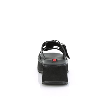 DemoniaCult  Des sandales FLIP-12 Cuir végétalien BLK