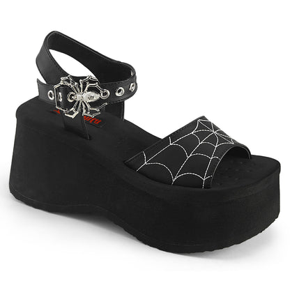 DemoniaCult  Des sandales FUNN-10 cuir végétalien BLK
