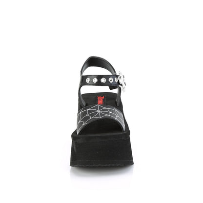 DemoniaCult  Des sandales FUNN-10 cuir végétalien BLK