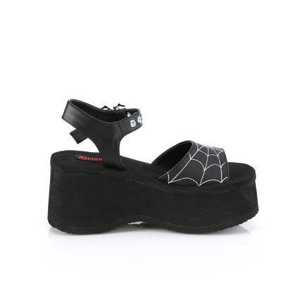 DemoniaCult  Des sandales FUNN-10 cuir végétalien BLK