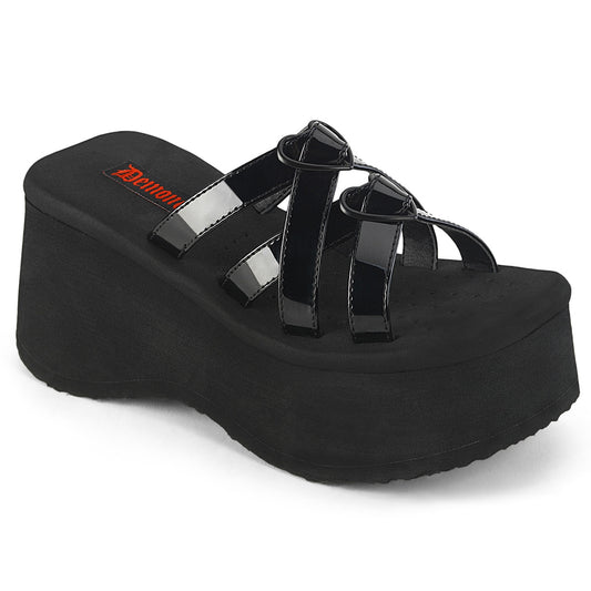 DemoniaCult  Des sandales FUNN-15 blk pat