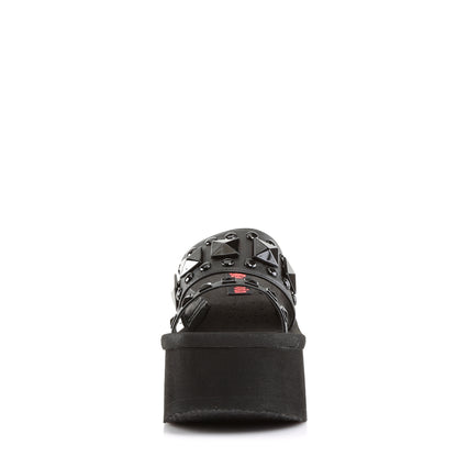 DemoniaCult Womens Sandals FUNN-18 Blk Vegan Leather