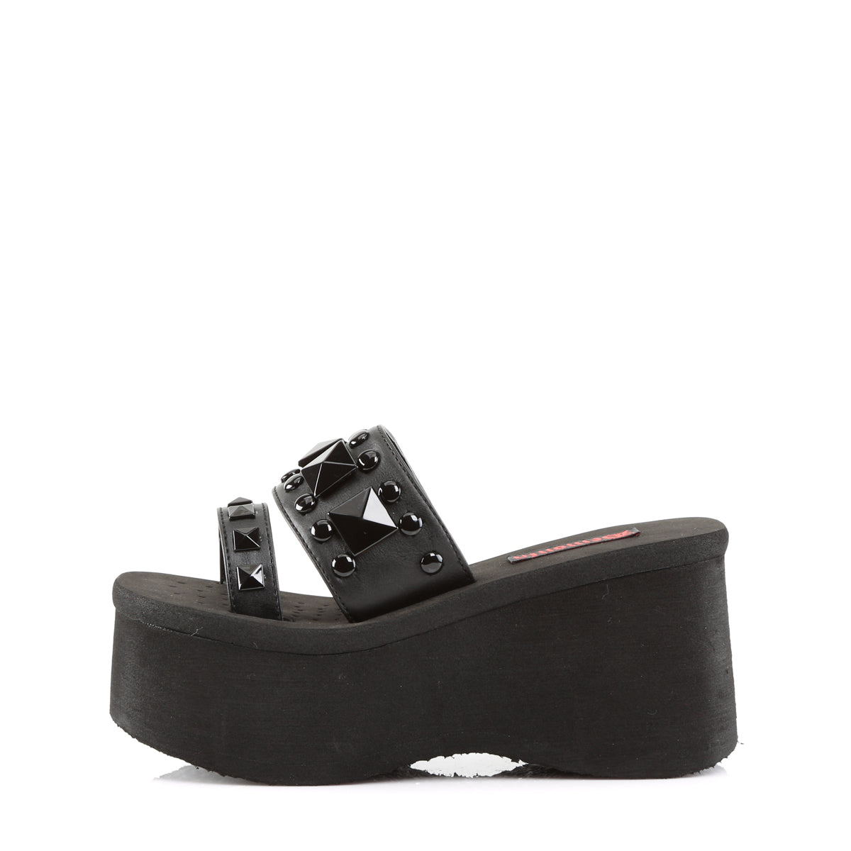 DemoniaCult Womens Sandals FUNN-18 Blk Vegan Leather