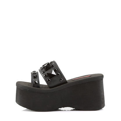 DemoniaCult Womens Sandals FUNN-18 Blk Vegan Leather