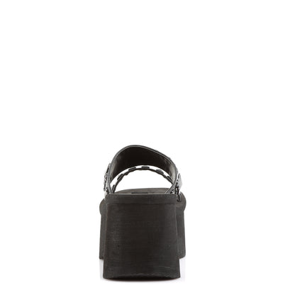 DemoniaCult Womens Sandals FUNN-18 Blk Vegan Leather