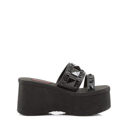 DemoniaCult Womens Sandals FUNN-18 Blk Vegan Leather