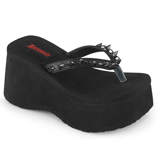 DemoniaCult Women's Sandals FUNN-35 Blk Vegan Leather