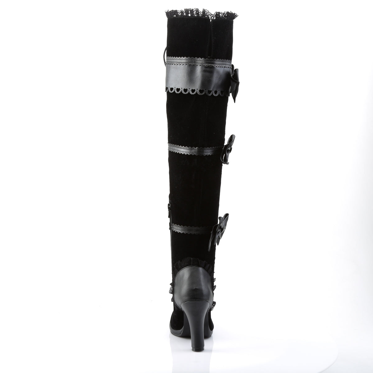 DemoniaCult Bottes de femmes GLAM-300 BLK VELUME VEGAN-VELLET