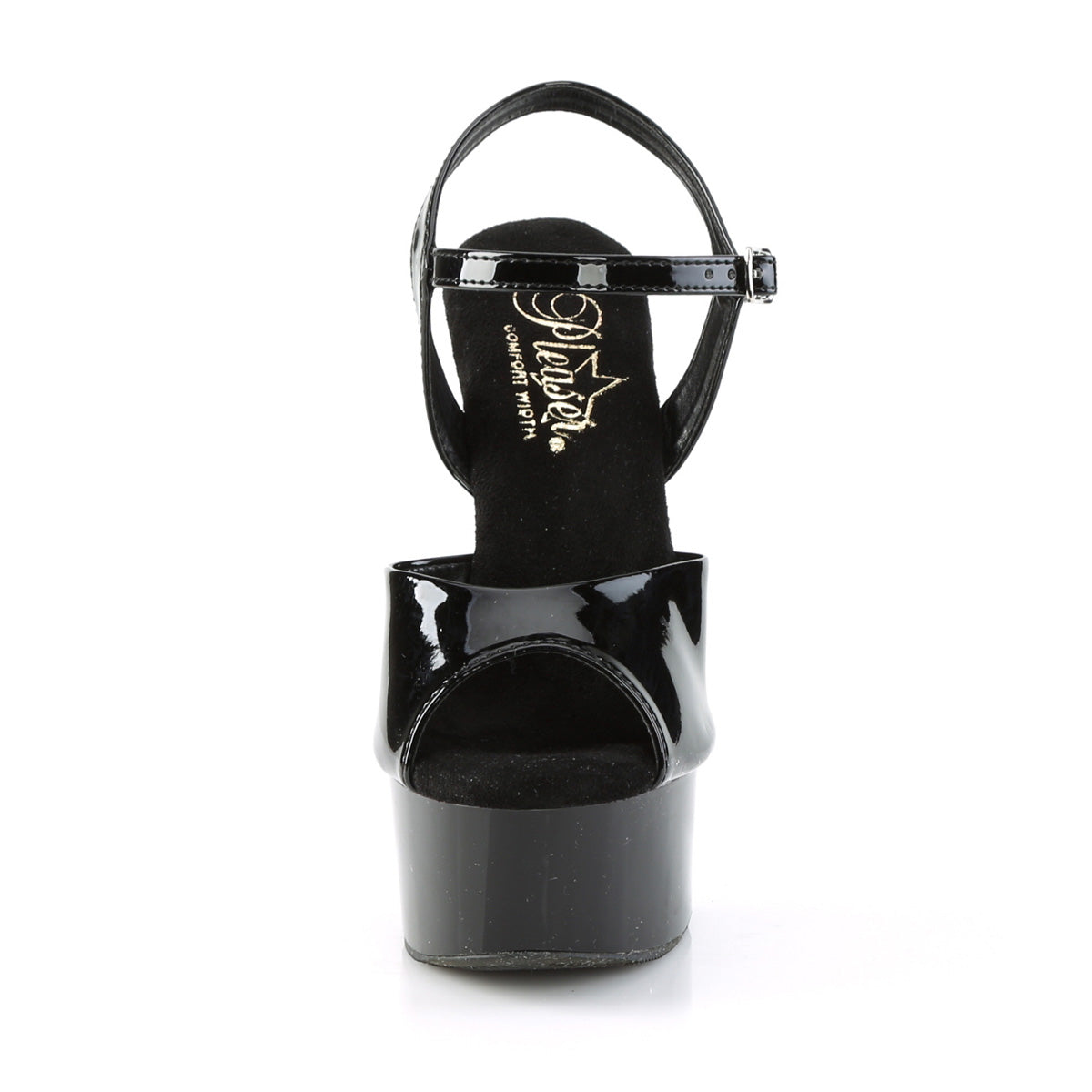 Pleaser  Des sandales GLEAM-609 BLK PAT / BLK