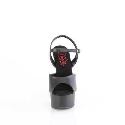 Pleaser   GLEAM-609 Blk Faux Leather-Blk Matte