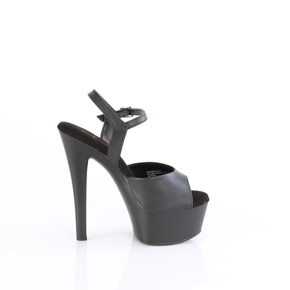Pleaser   GLEAM-609 Blk Faux Leather-Blk Matte