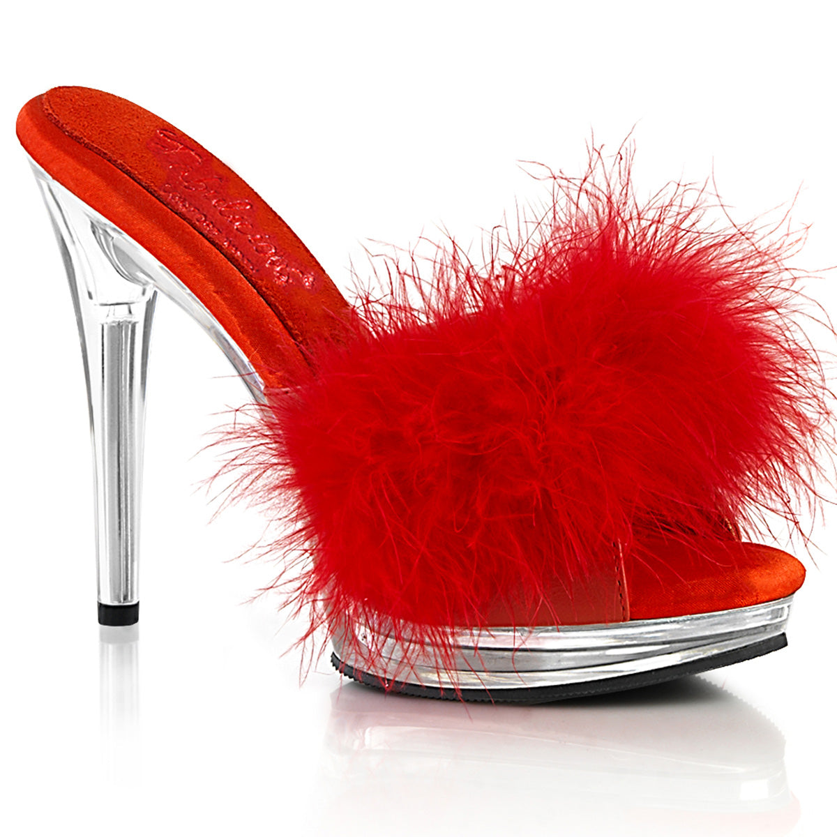 Fabulicious  Des sandales GLORY-501F-8 FAUX FAUX ROUGE-FUR / CLR
