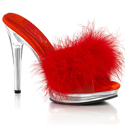 Fabulicious  Des sandales GLORY-501F-8 FAUX FAUX ROUGE-FUR / CLR