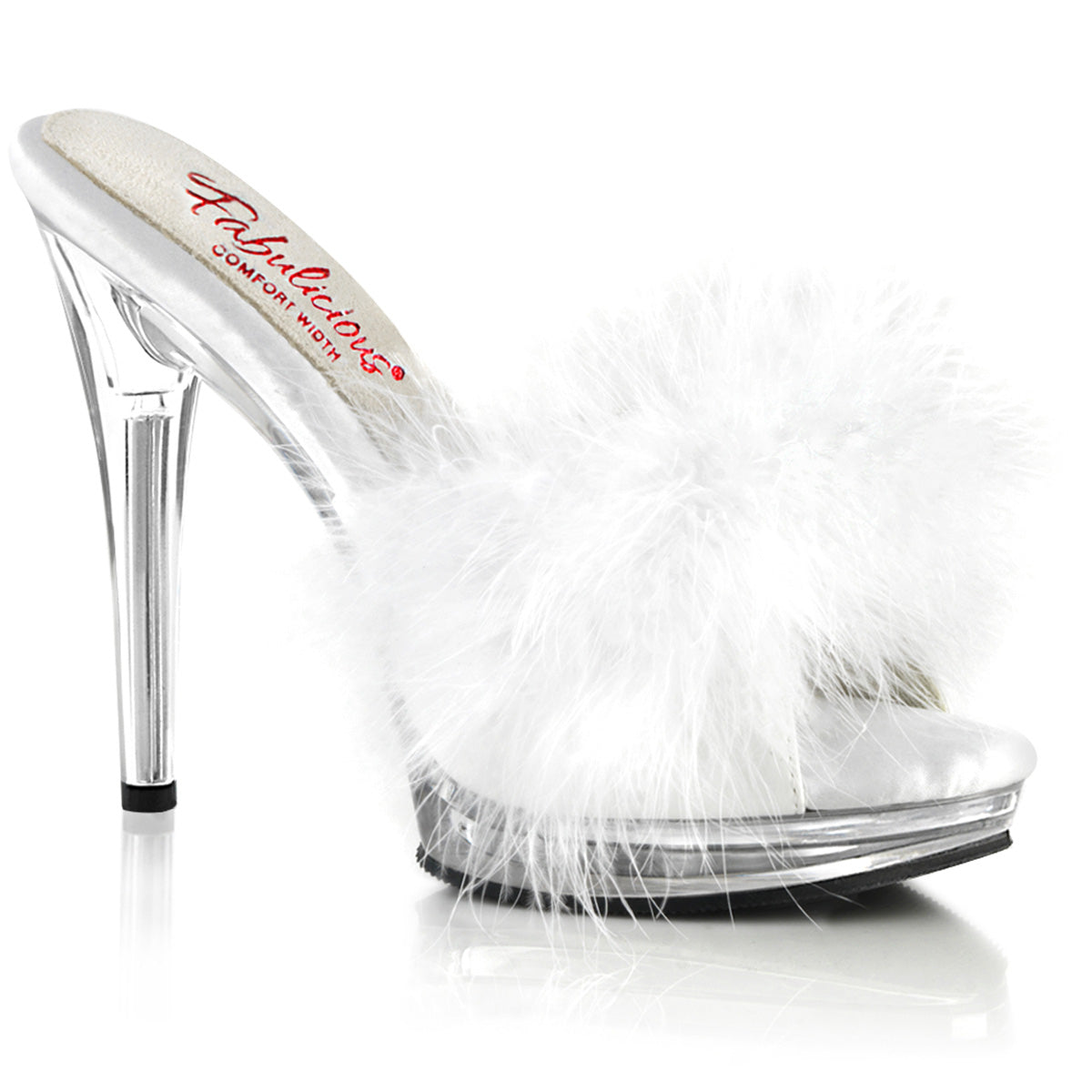 Fabulicious  Des sandales GLORY-501f-8 WHT FAUX EN CUIR-FUR / CLR