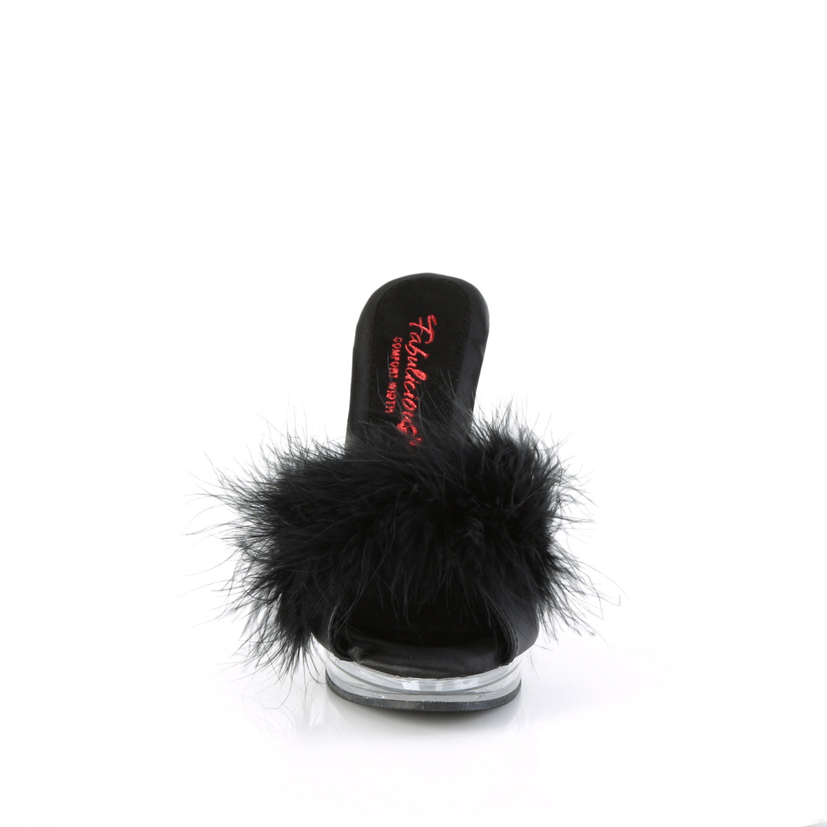 Fabulicious  Sandals GLORY-501F-8 Blk Faux Leather-Fur/Clr