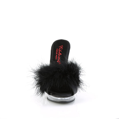 Fabulicious  Sandals GLORY-501F-8 Blk Faux Leather-Fur/Clr