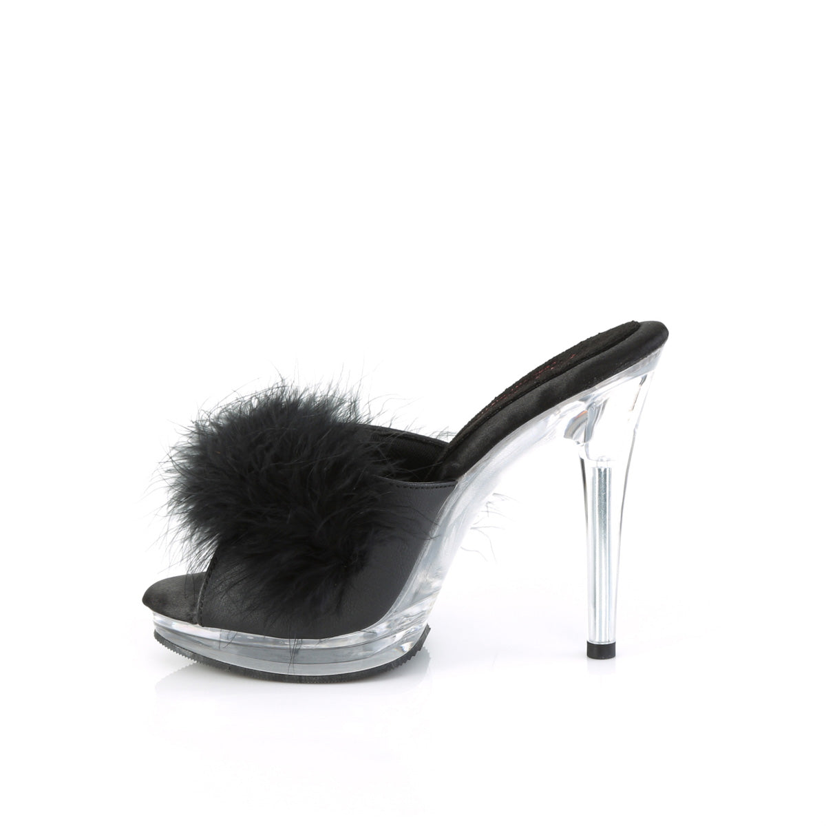 Fabulicious  Sandals GLORY-501F-8 Blk Faux Leather-Fur/Clr