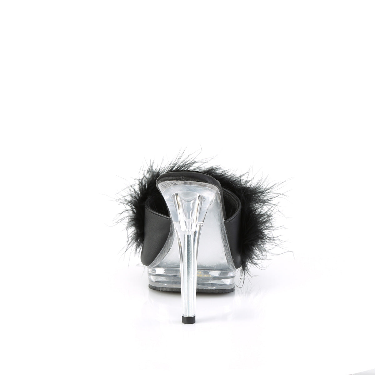 Fabulicious  Sandals GLORY-501F-8 Blk Faux Leather-Fur/Clr