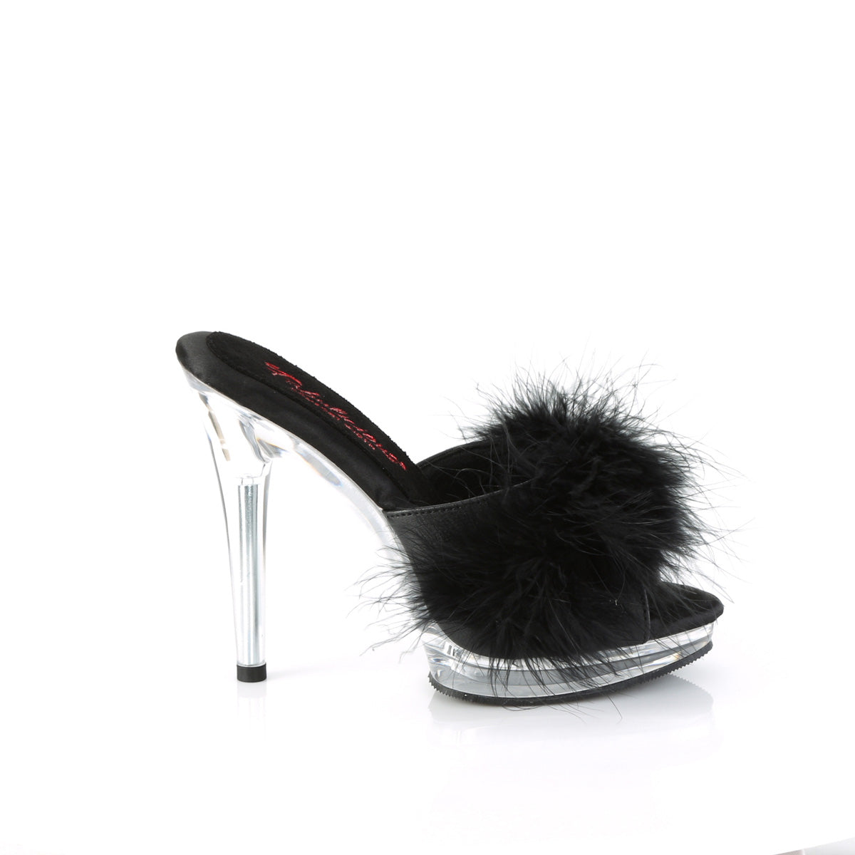 Fabulicious  Sandals GLORY-501F-8 Blk Faux Leather-Fur/Clr