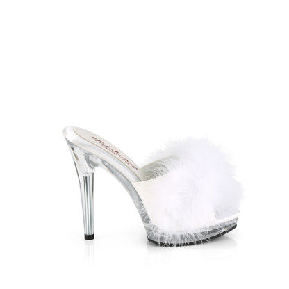 Fabulicious  Des sandales GLORY-501f-8 WHT FAUX EN CUIR-FUR / CLR